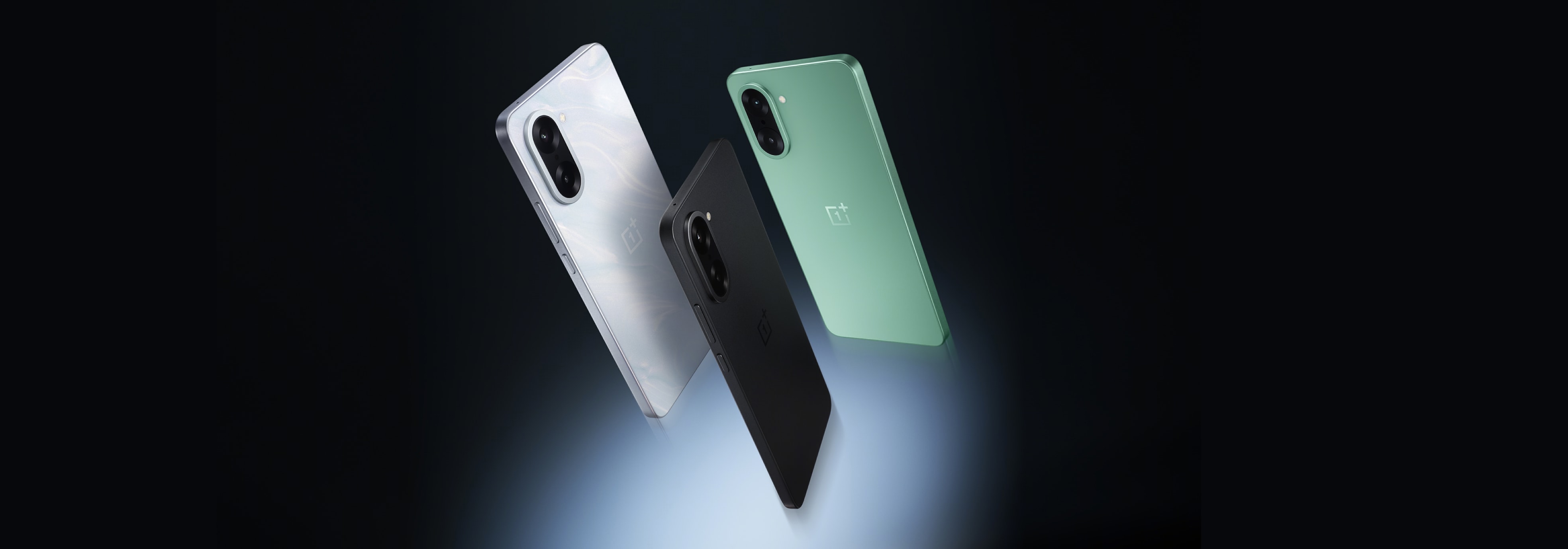 Two sleek and modern OnePlus mobile phones in different colors - silver and green.