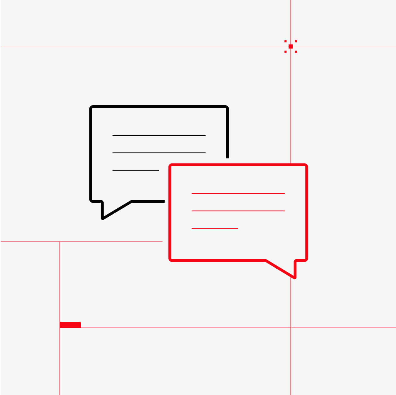 Minimal black and white speech bubbles