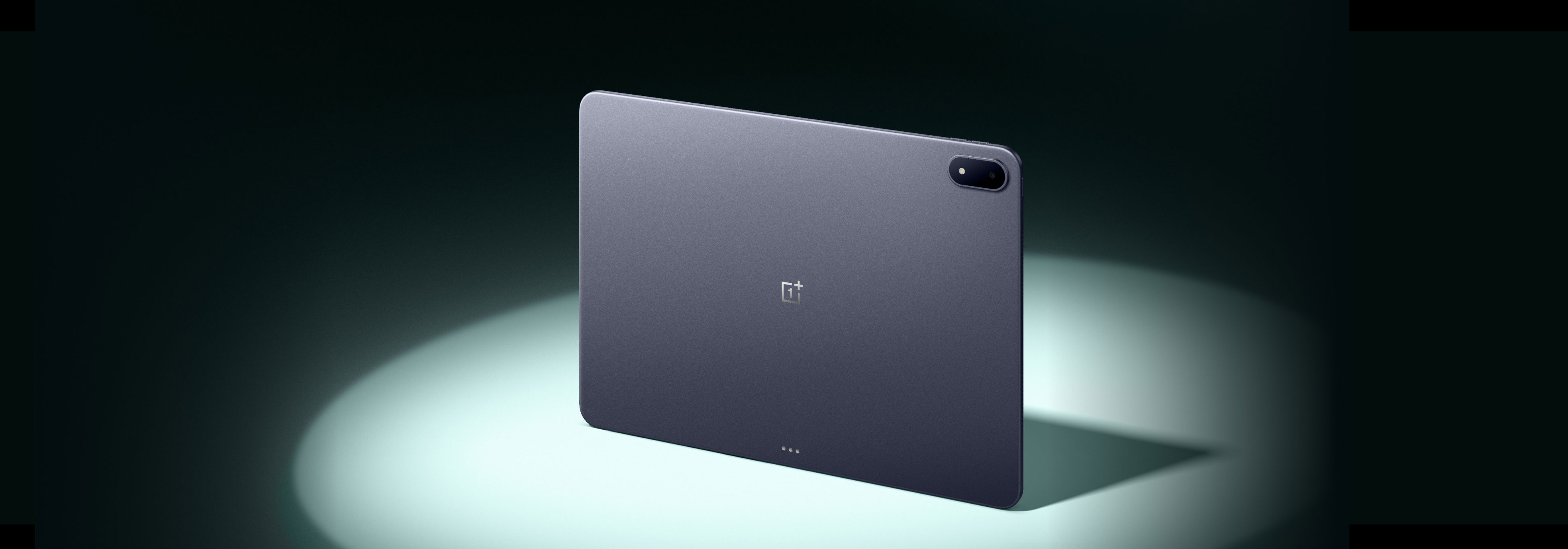 Sleek, dark gray tablet with rectangular shape.