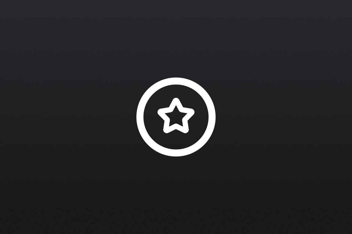 Simple white star icon on black background.