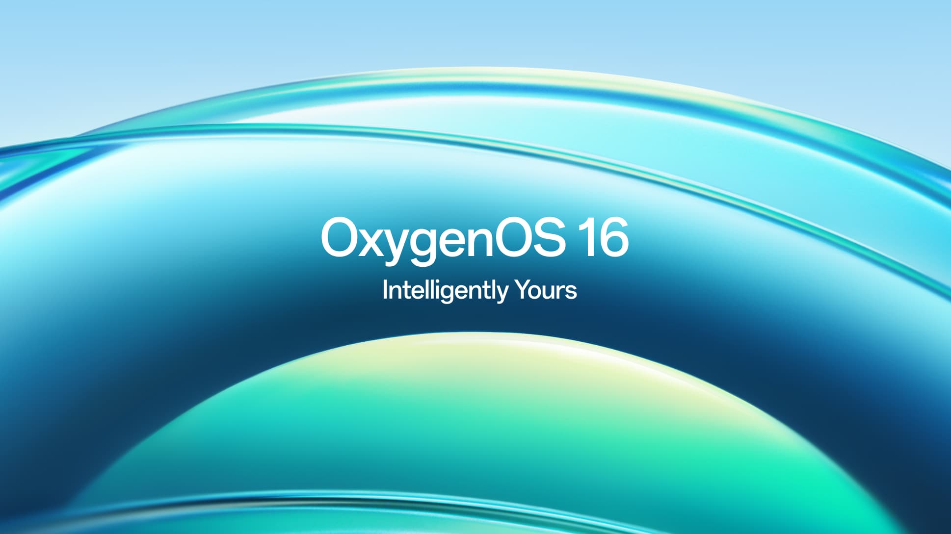 OnePlus 15 5G Dual SIM 1TB, 16GB RAM Phone - Snapdragon 8 Elite Gen5 (Chinese Version) 14 Text OxygenOS 16 with tagline Intelligently Yours placed on a blue and green circular gradient backg…